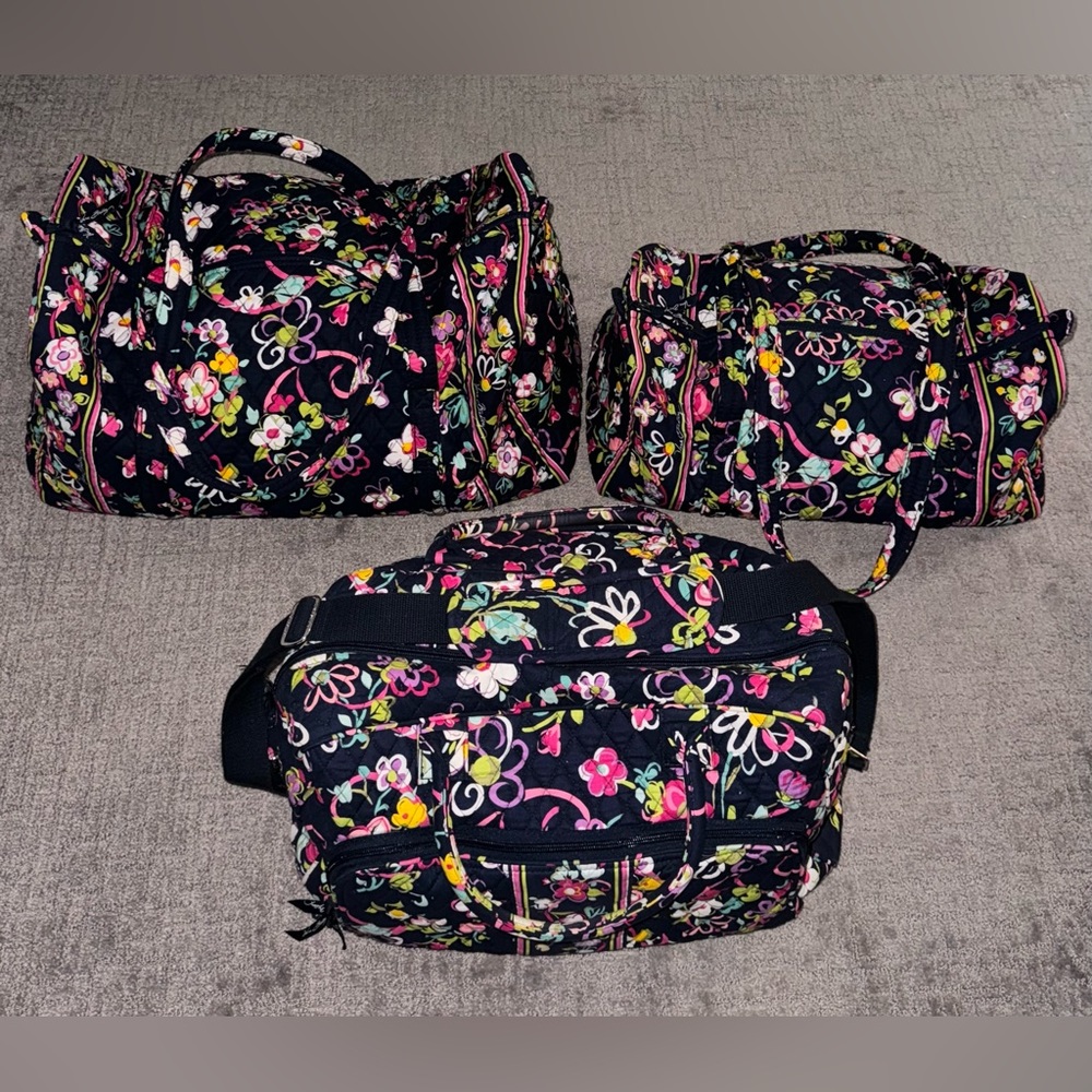 Vera Bradley Ribbons Duffel Bags & Weekender Travel Bag Set